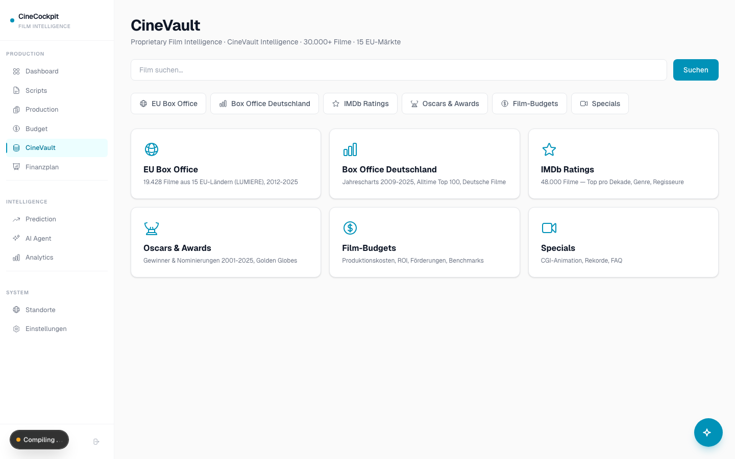 CineVault &mdash; 30,000+ Films from 15 EU Markets